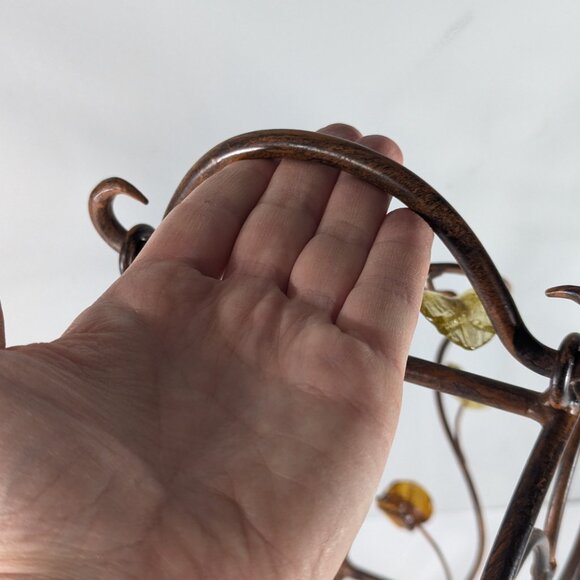 Vintage wrought Iron wine bottle storage rack, portable guest towel shelf - Picture 4 of 7